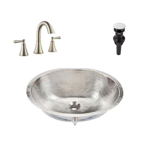 Pavlov Undermount Nickel Bath Sink with Pfister Cantara Faucet and Drain