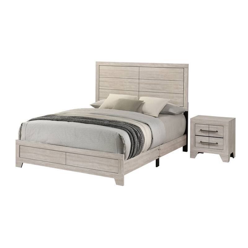 Best Quality Rustic Grey Oak Panel Bedroom Sets