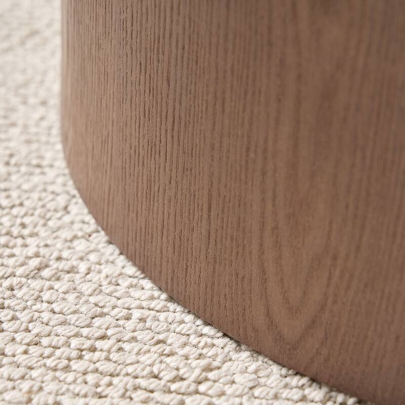 Round Nesting Coffee Tables Set of 2, Modern Center Table with Wood Grain Finish, End Table Side Tables for Living Room