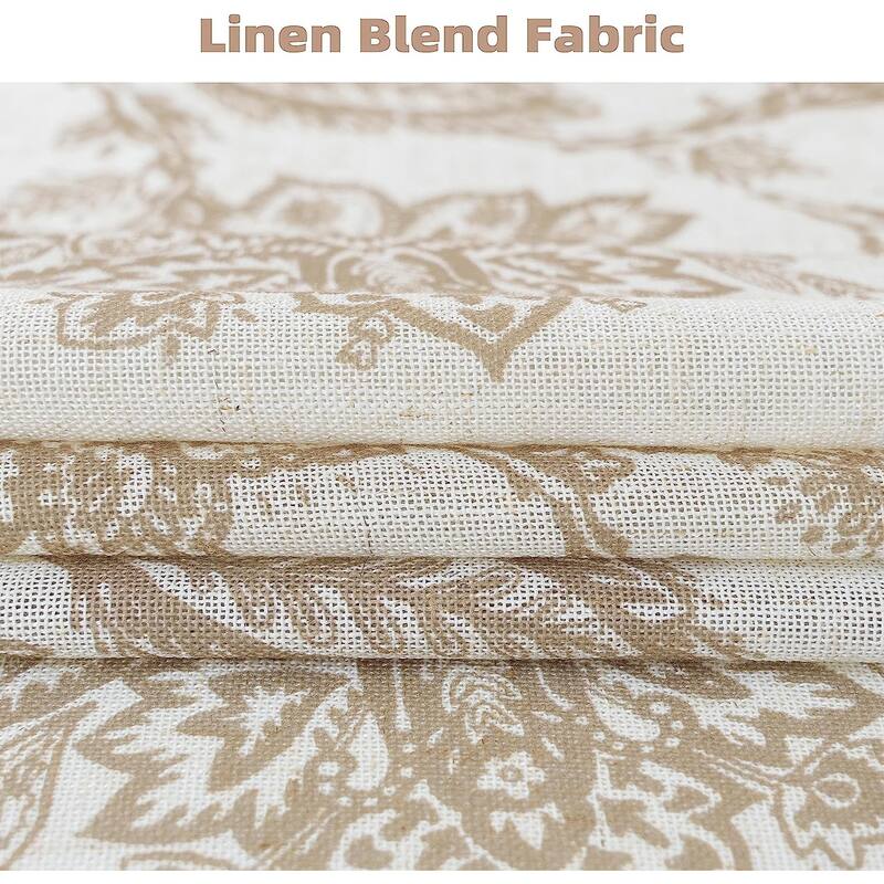 DriftAway Freda Jacobean Floral Linen Blend Lined Blackout Back Tabs Window Curtains