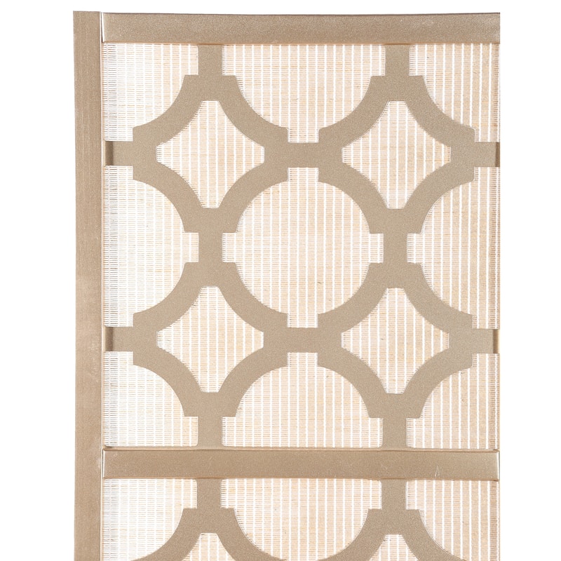 Roundhill Furniture Quatrefoil Infused Diamond Design 4-panel Room Divider