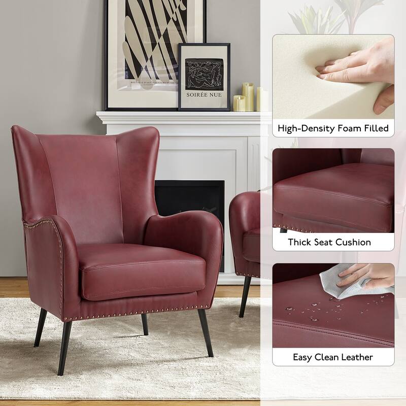Invidiae Wooden Upholstered Armchair with Metal Legs