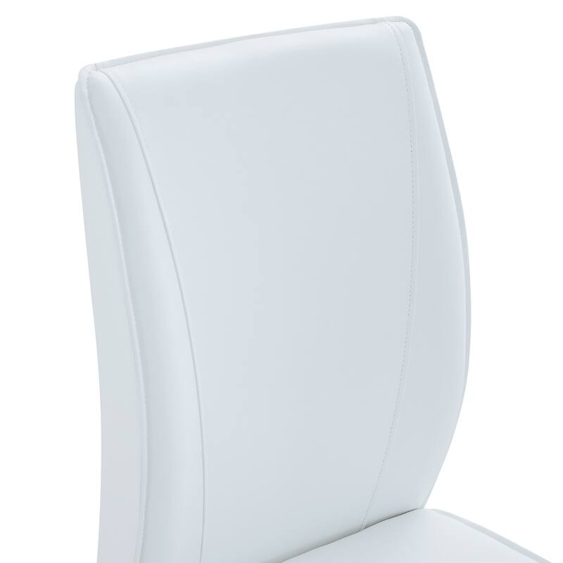 8 Piece PU High Elastic Dining Chair With High Backrest, Cushion, Gold Metal Legs For Dining Room Kitchen Living Room Bedroom