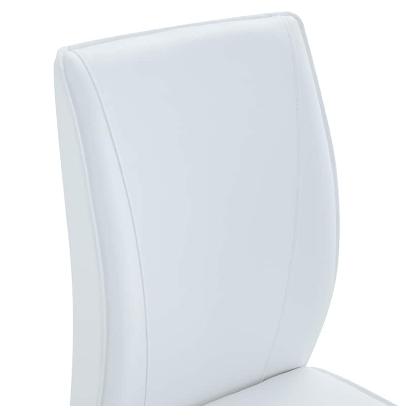 Modern Dining Table Set with Circular White Top, Ergonomic Arched Chairs, Hourglass Metal Legs, Anti-Slip Feet