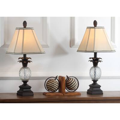 SAFAVIEH Lighting Jida 24-inch Antiqued Bronze Pineapple Table Lamp (Set of 2) - 11"x11"x24" - 11Wx11Dx24H