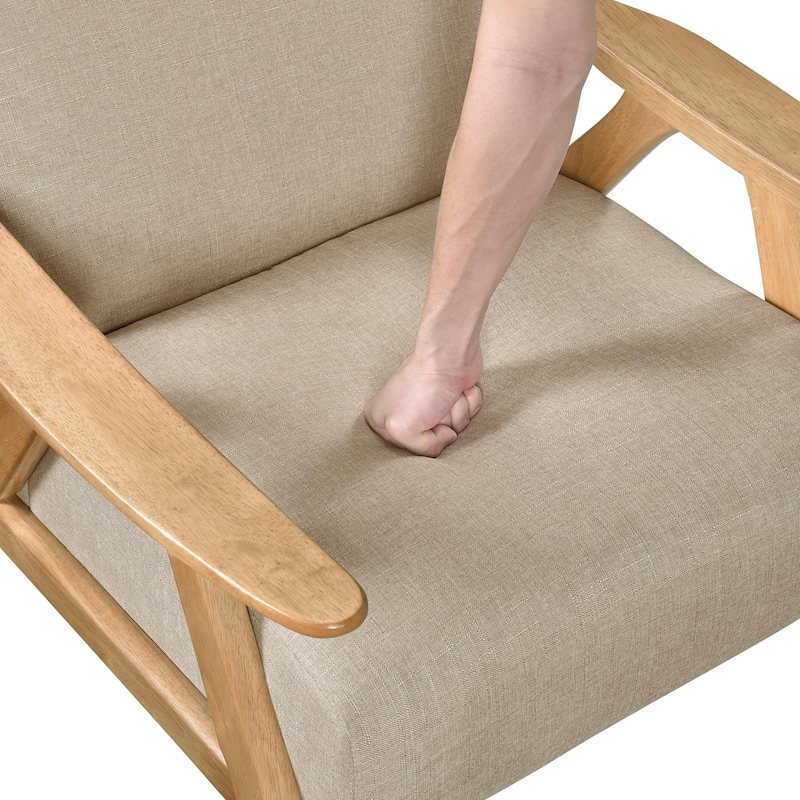 Solid Wood Frame Upholstered Armchair