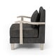 preview thumbnail 4 of 2, Perth Contemporary Dark Grey Faux Leather Accent Chair by Furniture of America