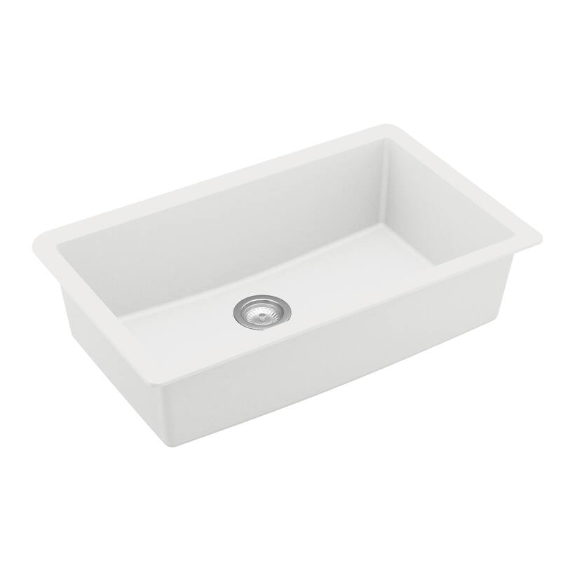 Karran Undermount 32.5 in. Large Single Bowl Quartz Kitchen Sink Kit