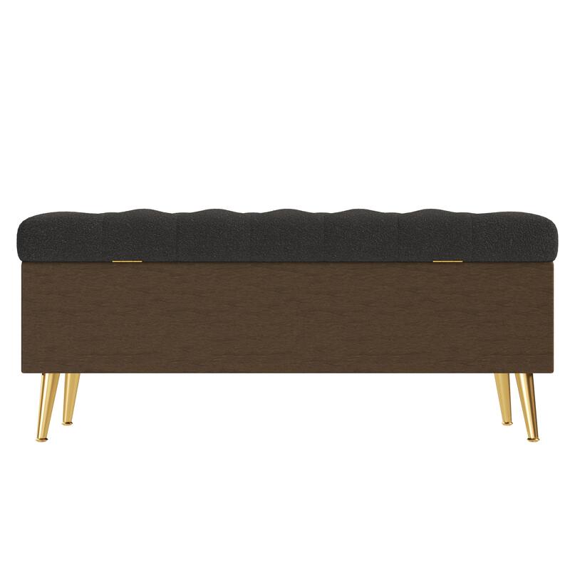 GDFStudio - Tufted 44.7" Boucle Upholstered Storage Ottoman Bench