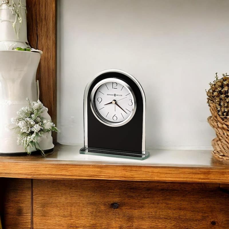Howard Miller Ebony Luster Modern Sleek Alarm Clock