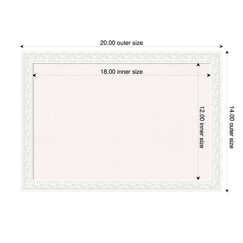 Bethany White Wood Framed Cork Board - Bulletin Board, Organization Board, Pin Board - White - 20 x 14 in