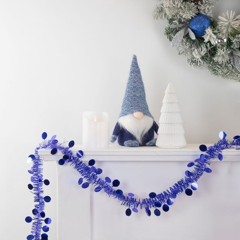 50' x 1.5" Tinsel Christmas Garland with Polka Dots - Unlit