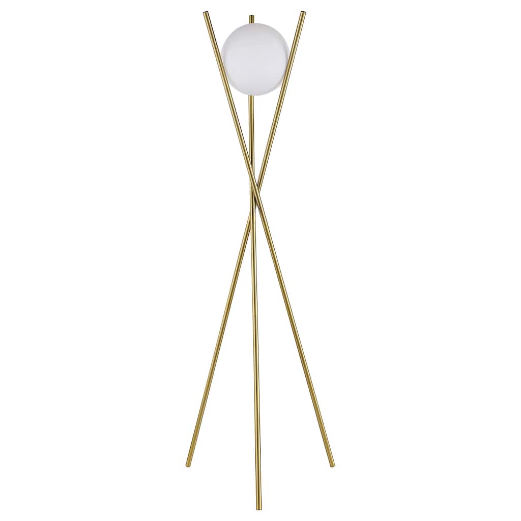 Yamileth 65-inch Spherical Bulb Metal Tripod Floor Lamp Gold
