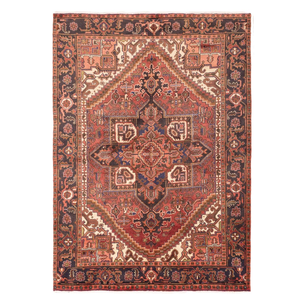 ECARPETGALLERY Hand-knotted Sarabi Dark Red Wool Rug - 6'6 x 9'2