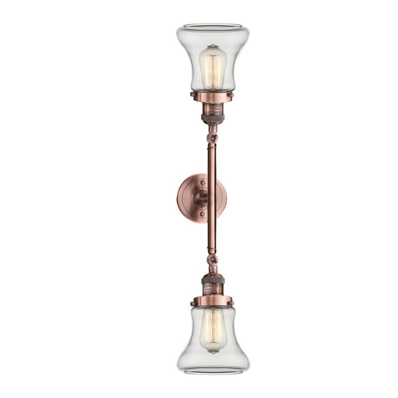 Innovations Lighting Bellmont 2 Light 24" Wide Bathroom Vanity Light - Antique Copper / Clear