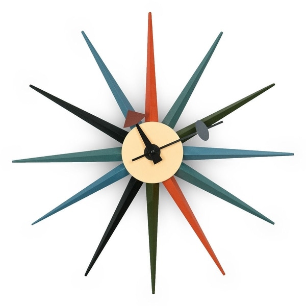 LeisureMod Maxi Star Sunburst Silent Non-Ticking Wall Clock. Opens flyout.