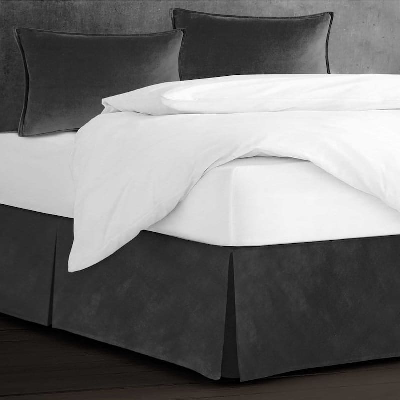 6ix Tailors Cascade Velvet Iron Bed Skirt 15" drop