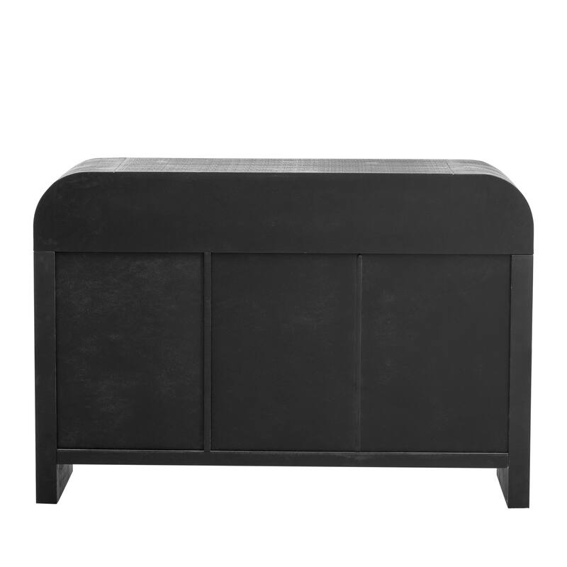 Retro Minimalist Curved Sideboard with Gold Handles
