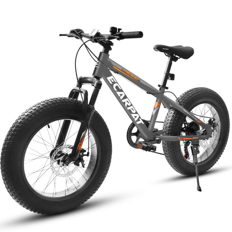 Adult/Youth Fat Tire Bike - Shimano Gears, Dual Disc Brakes, Front Suspension, Steel Frame, Commuter/Trail Use - 20