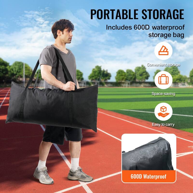 16 x 10 Feet Portable Sports Barrier Netting with Powder Coated Steel Pipe Base and Carry Bag