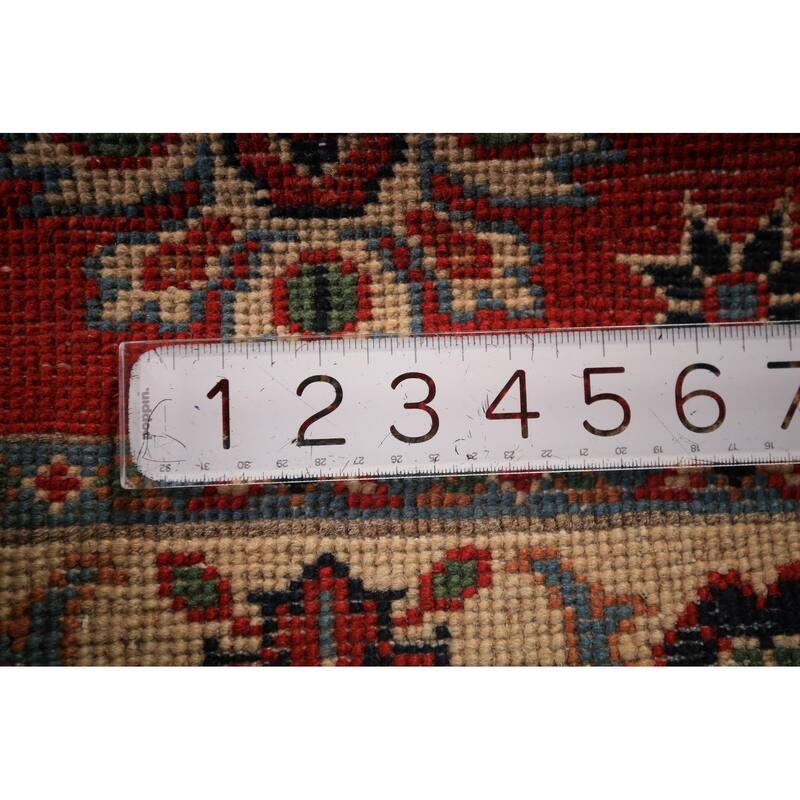 Red Kazak Foyer Rug Handmade Oriental Geometric Wool Carpet - 2'0" x 3'0"