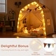 preview thumbnail 5 of 6, Beige Extra Large Playhouse Tent with String Lights Perfect for 3 Kids - 62" x 38.5" x 58" (L x W x H)