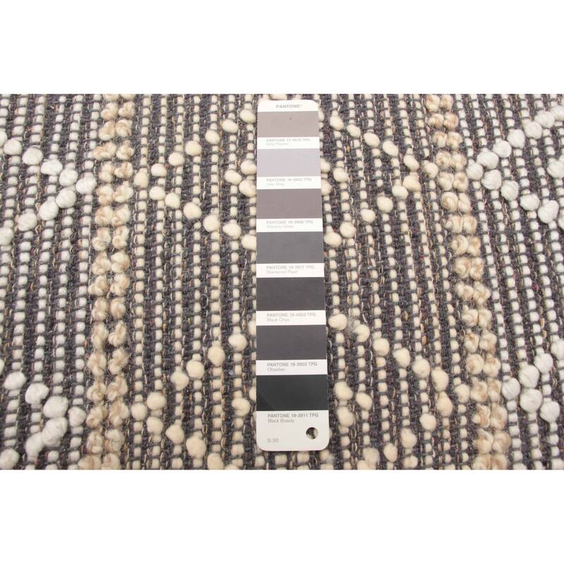 ECARPETGALLERY Braid weave Sienna Grey Wool Rug - 5'0 x 7'11