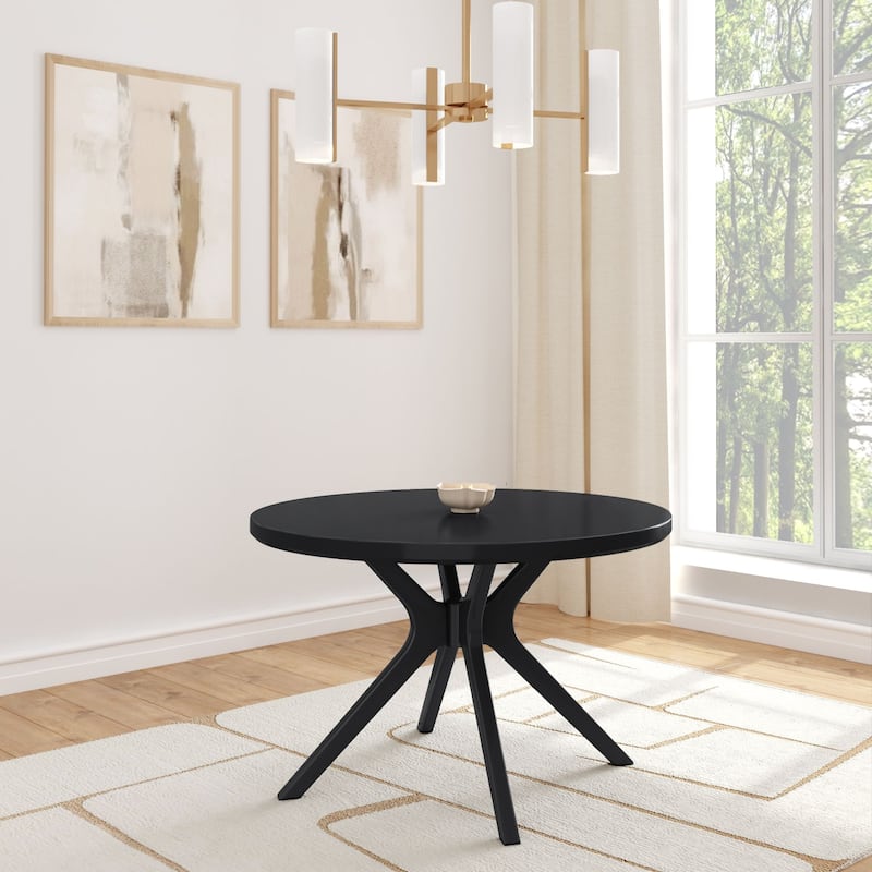 Plank and Beam Verso Cross Leg Round Dining Table - 47" - Black