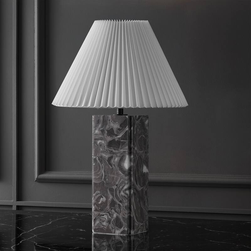 SAFAVIEH Couture Mackenzie Square Marble Table Lamp - 16"W x 16"D x 25"H