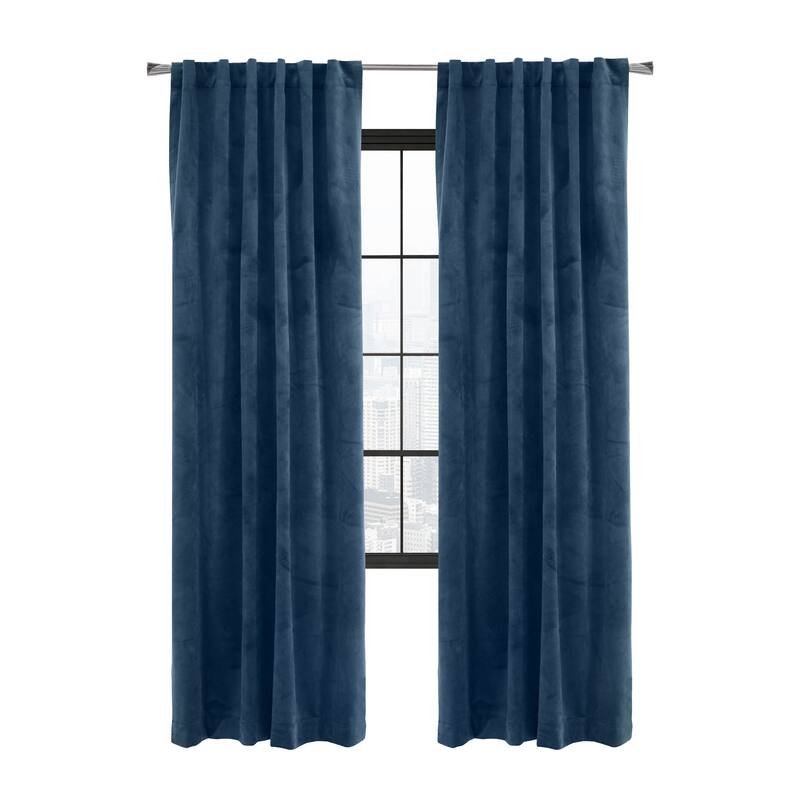 Scala Room Darkening Velvet Dual Header Curtain Panel