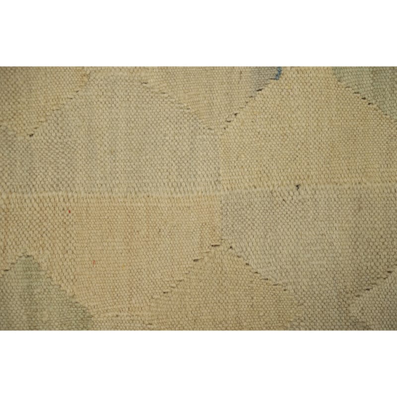 Hand Woven Oriental 100% Wool Carpet Southwestern Modern Beige & Ivories Kilim Area Rug - 4' 9'' X 2' 11''