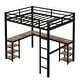 preview thumbnail 11 of 14, Twin XL Metal Loft Bed with Desk and Shelves,