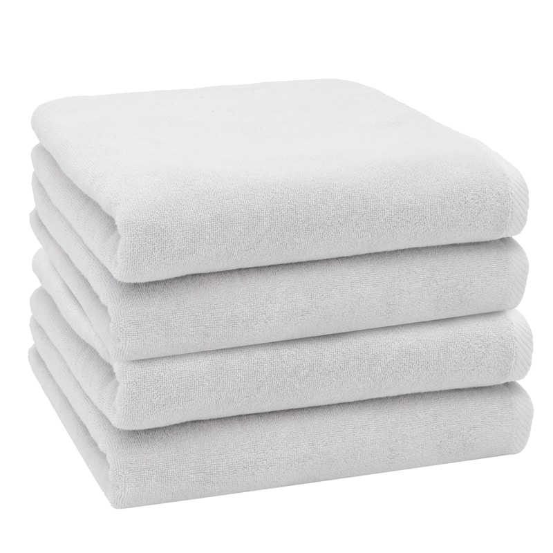 Authentic Hotel and Spa 100% Turkish Cotton Ediree Bath Towels- Set of 4 - Silver