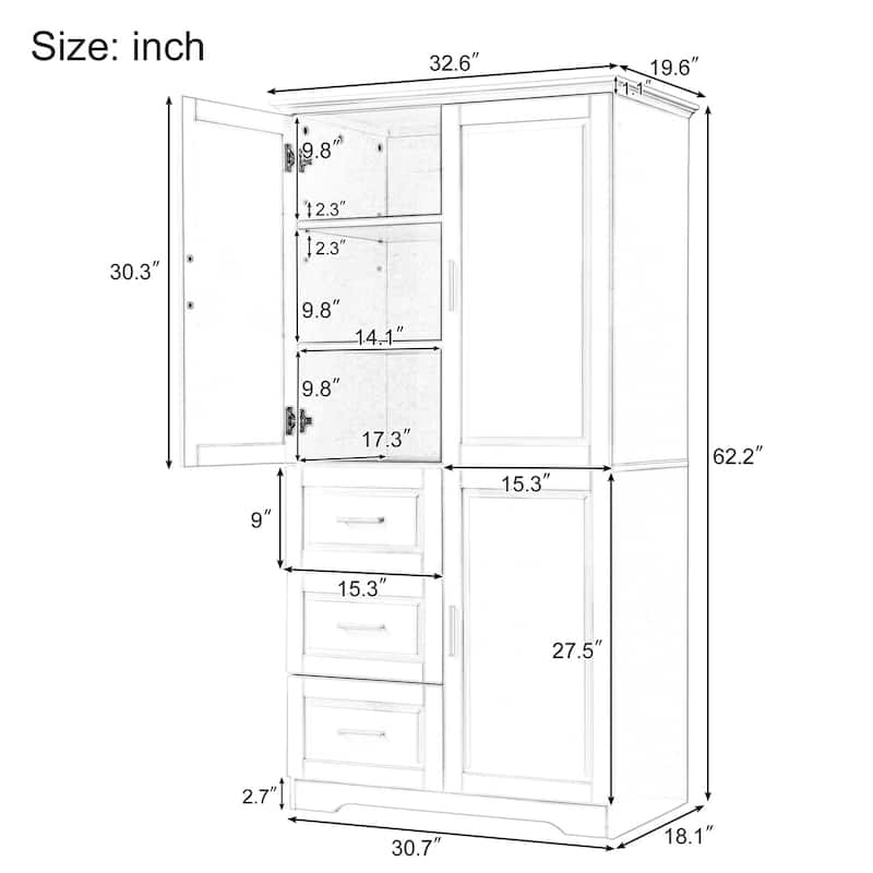 Merax Tall and Wide Storage Cabinet with Doors