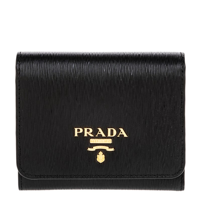 Prada Saffiano Leather Trifold Wallet - Black