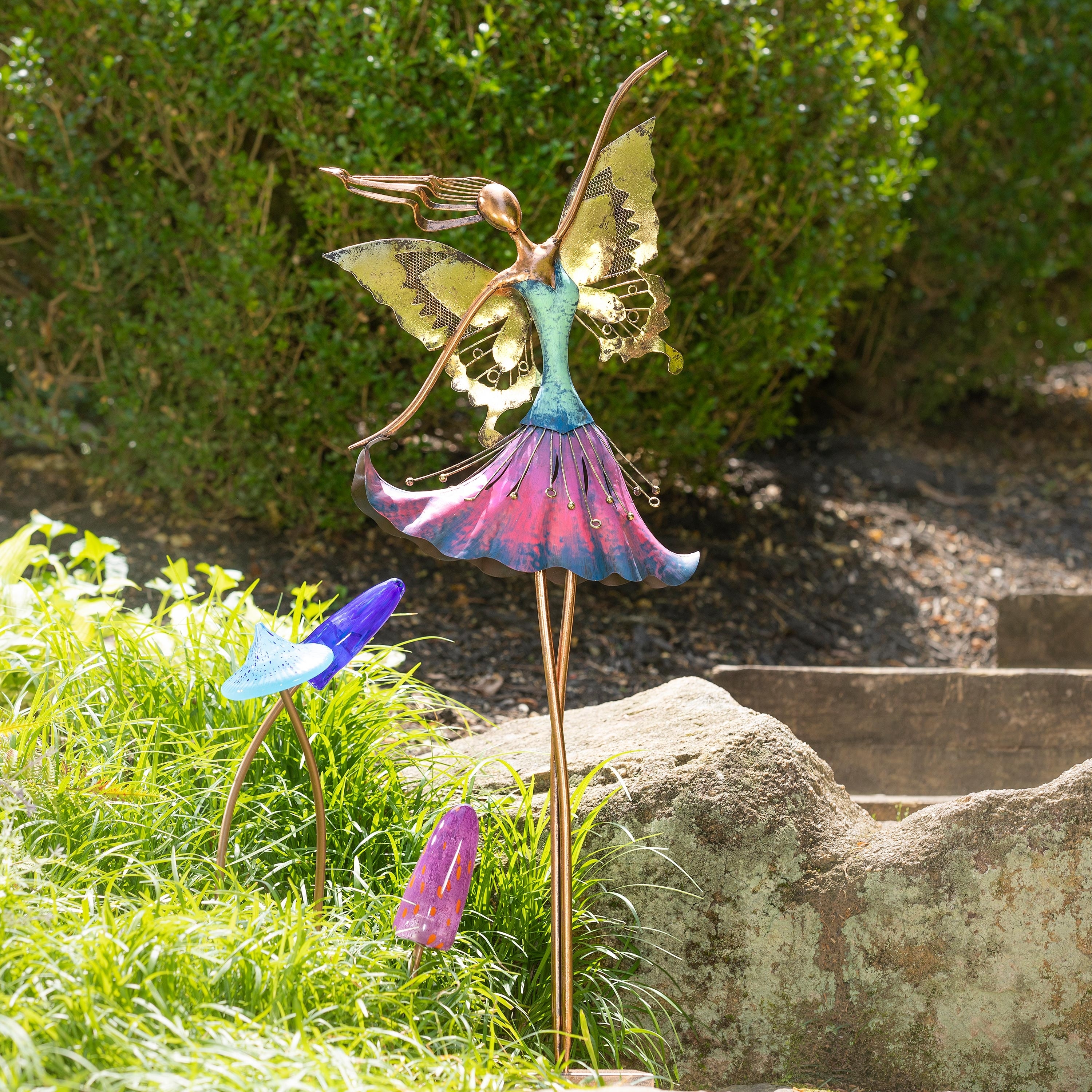39" Metal Bronze Fairy Garden Statue