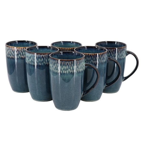 Meritage Jasper 6 Piece 22 Ounce Stoneware Tall Latte Cup Set in