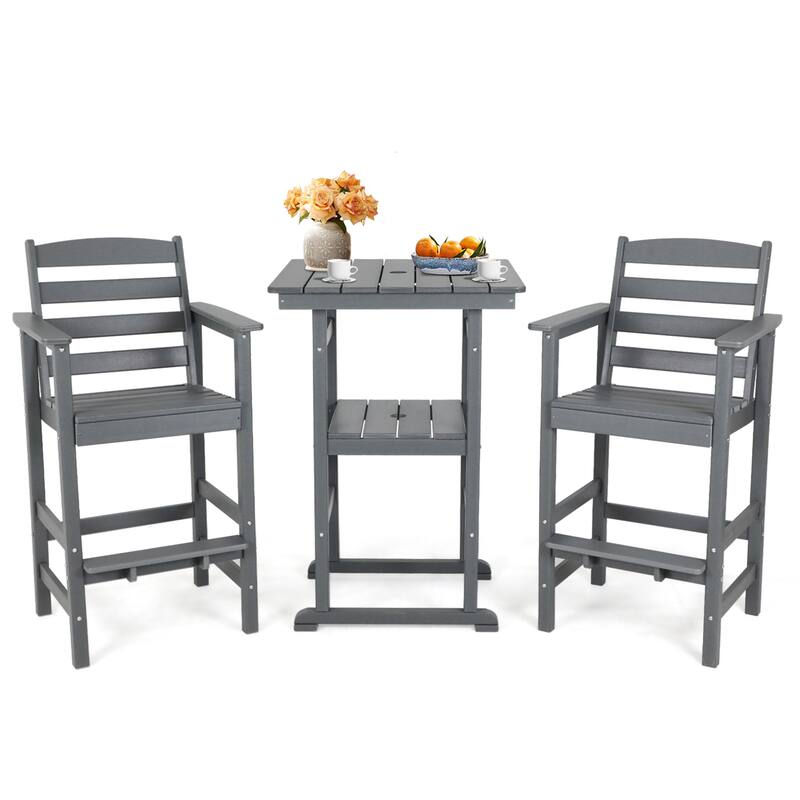 Vrakae 3-Piece Outdoor Height Bar Bistro Set