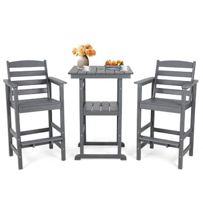 Vrakae 3-Piece Outdoor Height Bar Bistro Set