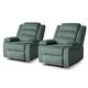 preview thumbnail 97 of 101, Overstuffed Cotton Corduroy Manual Pushback Recliner with Wide Armrest