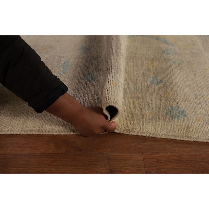 Oushak Turkish Area Rug Handmade Vegetable Dye Wool Carpet - 9'6" x 12'0"