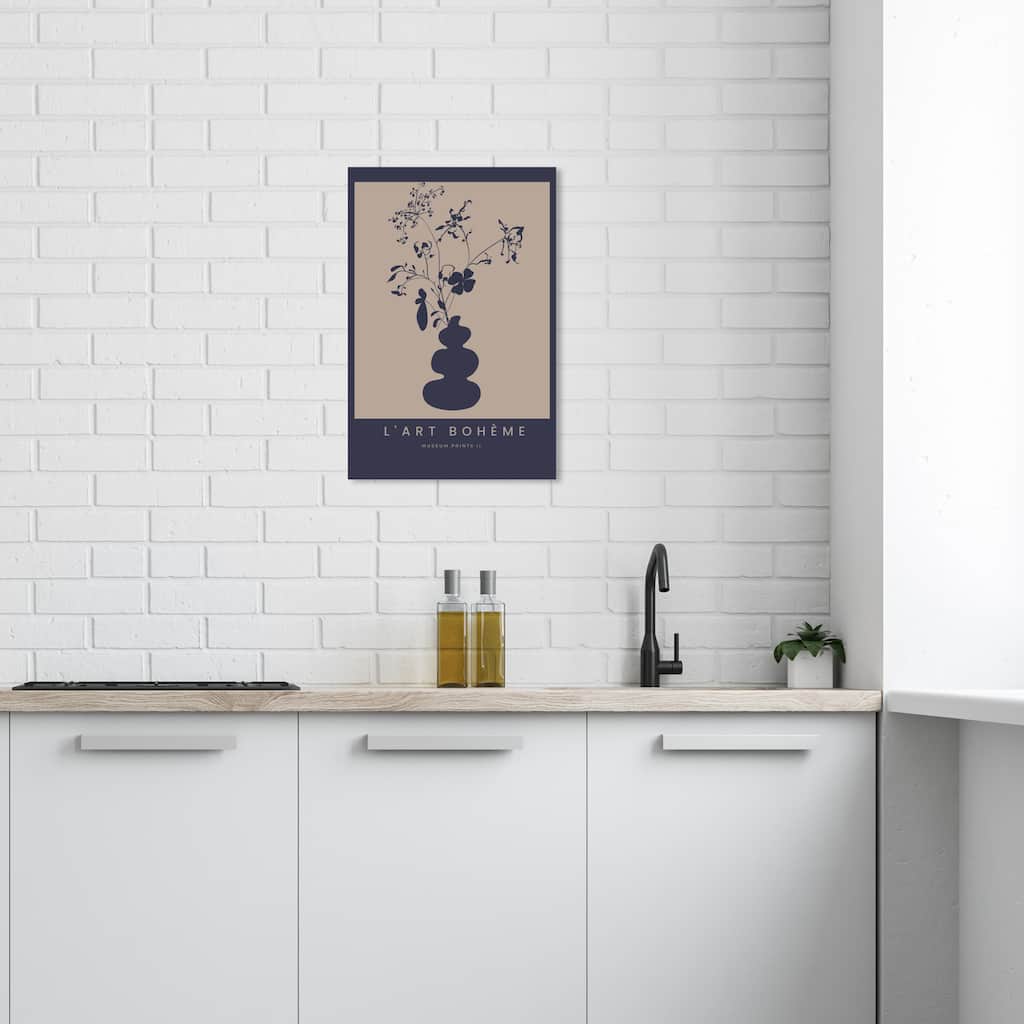 Wynwood Studio Canvas Floral and Botanical L Art Boheme Poster III Black and Taupe Modern & Contemporary Wall Art Canvas Print