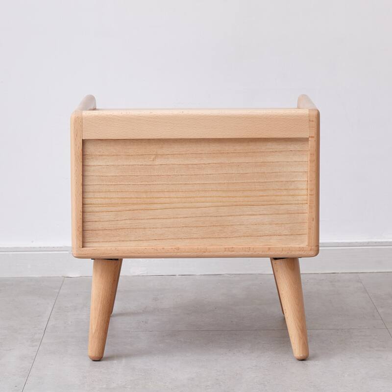 Christopher Knight Home - Elska Solid Beech Nightstand with Open Storage and Rounded Edges