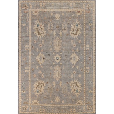 Hand Knotted Oriental 100% Wool Carpet Transitional All-Over Navy Blue & Blues Oushak Area Rug - 12' 2'' X 9' 3''