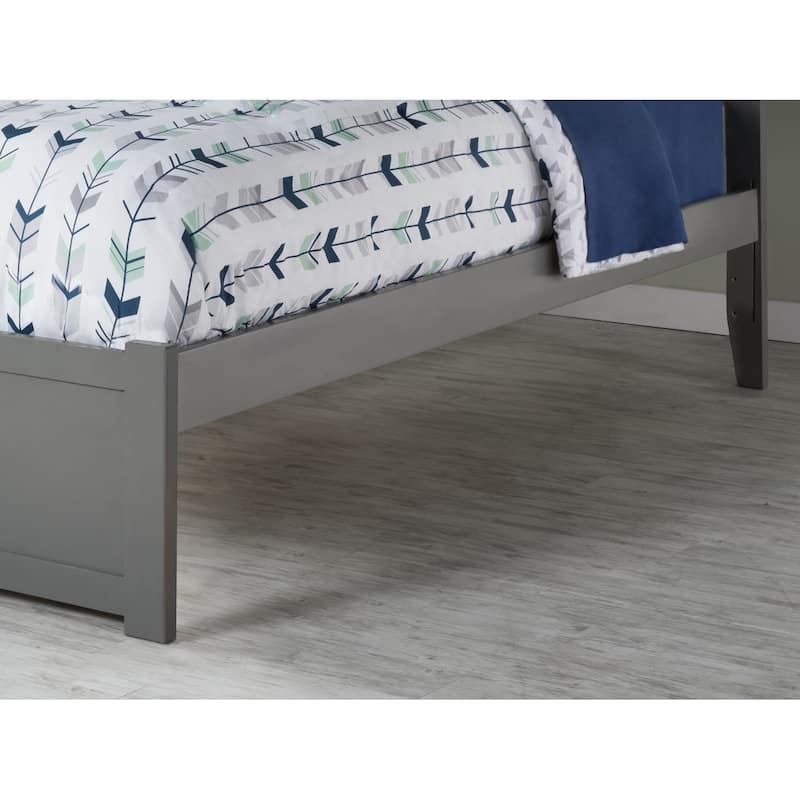 Nantucket Full Platform Bed with Footboard and 2 Bed Drawers in Grey