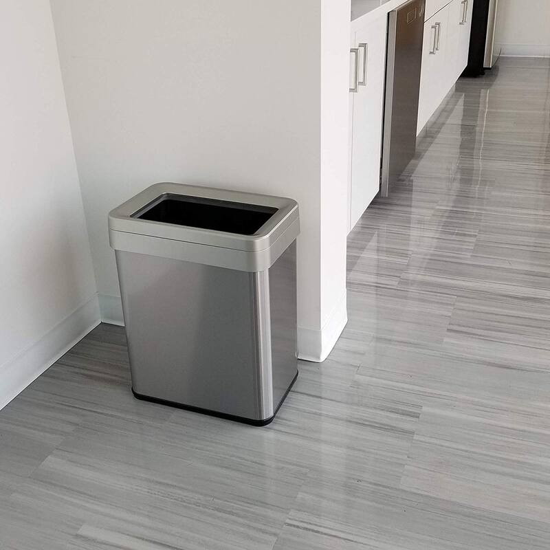 iTouchless 16 Gal Stainless Steel Rectangular Open Top Trash Can