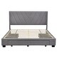 preview thumbnail 25 of 42, Queen Linen Upholstered Platform Bed with Storage Drawers & Headboard
