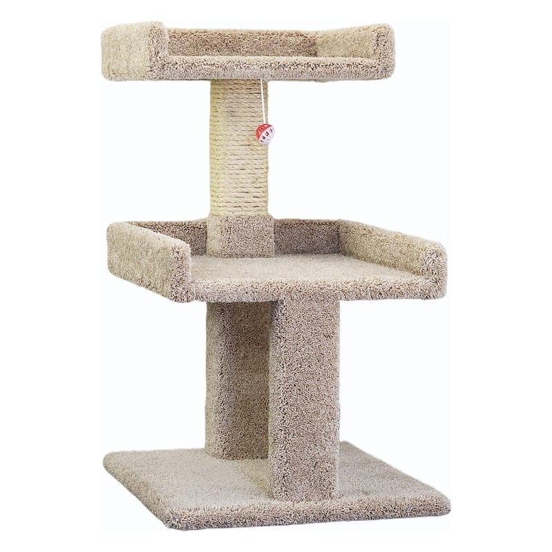 Spacious Cat Perch with Secure Edged Lounging Platforms for Large and Multiple Cats