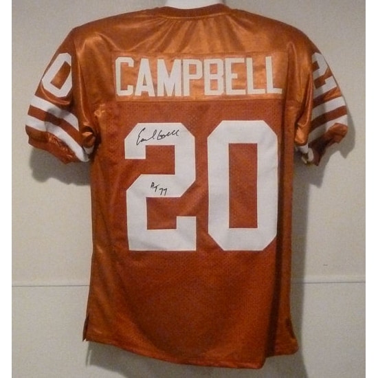Earl Campbell Autographed Texas Longhorns size XL Jersey wHT 77