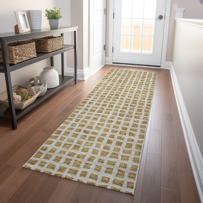 Premium Washable Super Soft Modern Contemporary Mayfield Rug - Gold - 2' 3" x 7' 6" - Runner